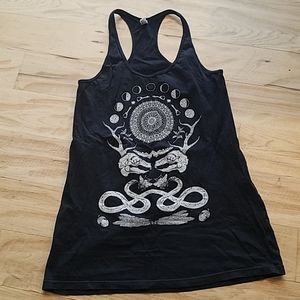 Long tank/short dress with Skull and moons print